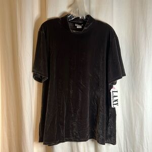 L.A.N.Y Liberty Apparel Velour Mock Turtle Top